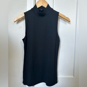 Black mock neck tank